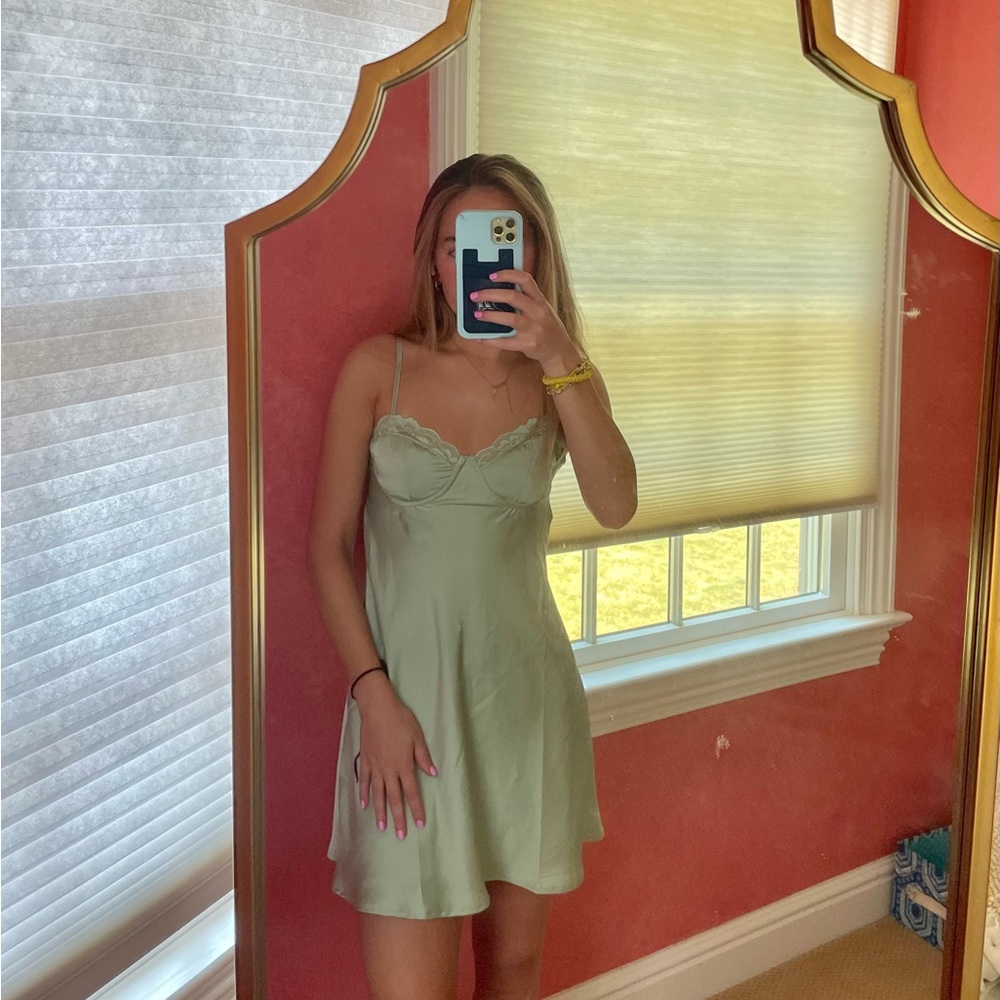 Princess Polly Moniz Mini Dress Sage